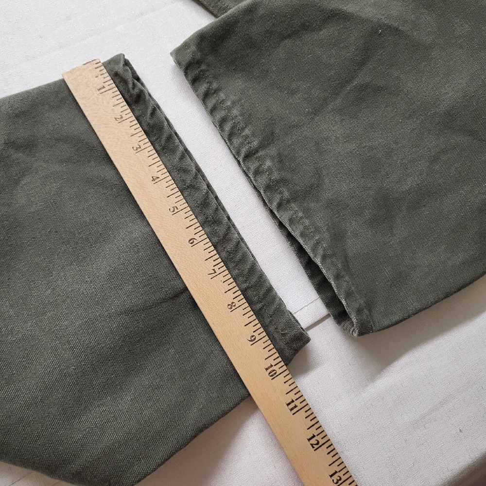 Carhartt Canvas Work Pants Mens Actual 36/33 Green Relaxed Carpenter Distressed - Picture 11 of 16